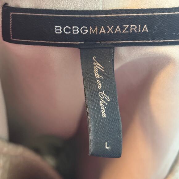 BCBG Maxazria Pearson Diamond Soft Faux Leather Zip Quilted Jacket Peplum Gold - Picture 7 of 8